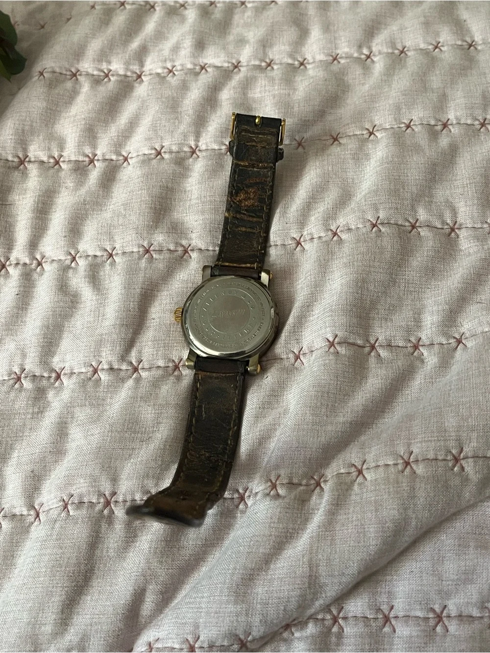 Allenby Men’s Two-Tone Gold Case Watch with Brown Leather Strap